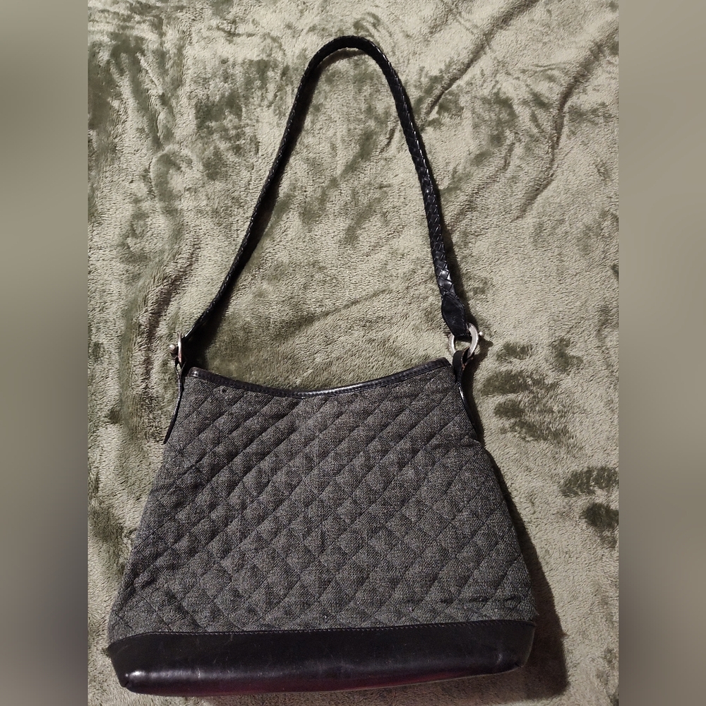 Brighton Gray Quilted Shoulder Bag with Geometric Design